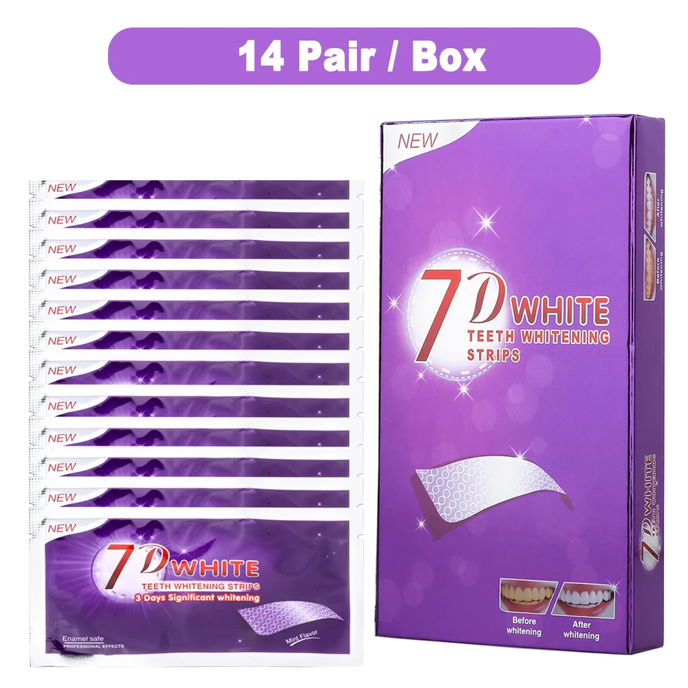 Paarse Tanden Whitening Strip Geen Gevoelige Tanden Bleken Strip Kleur Corrector Instant Tanden Schone Strip, Thuis Tanden Witter