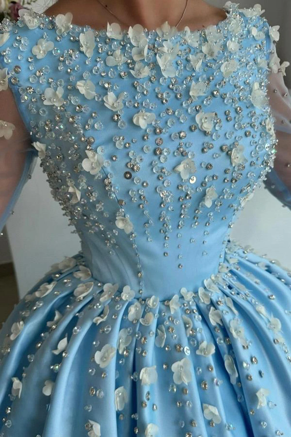

Elegant Appliques Sequin Evening Dresses Arabia Luxury Beading Crystal Full Sleeves Formal Party Prom Gown Vestido Customized