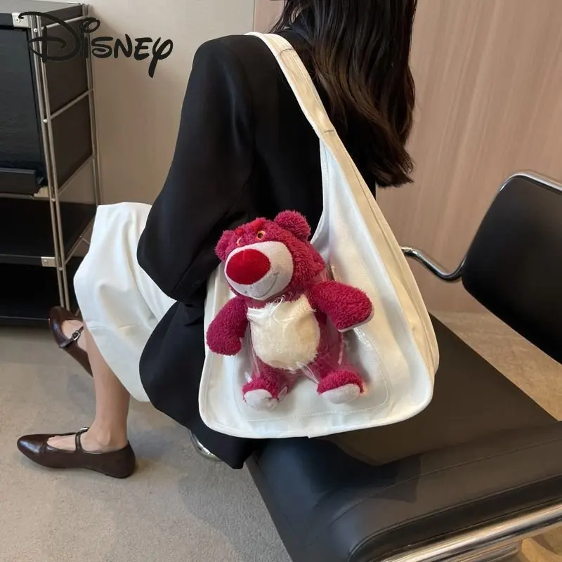 Disney Strawberry Bear New Handbag Fashionable Large Capacity Handbag Cartoon Multi Functional Environmental Shopping Bag