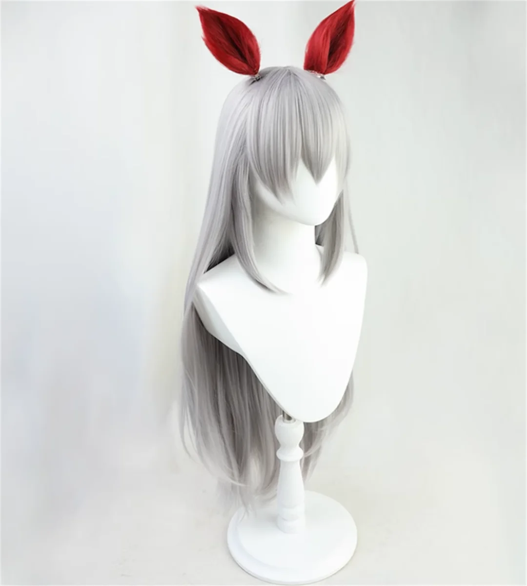 Cosplay Uma Musume Pretty Derby Tamamo Cross Wig Anime game party wig silver gray long straight wig ﻿