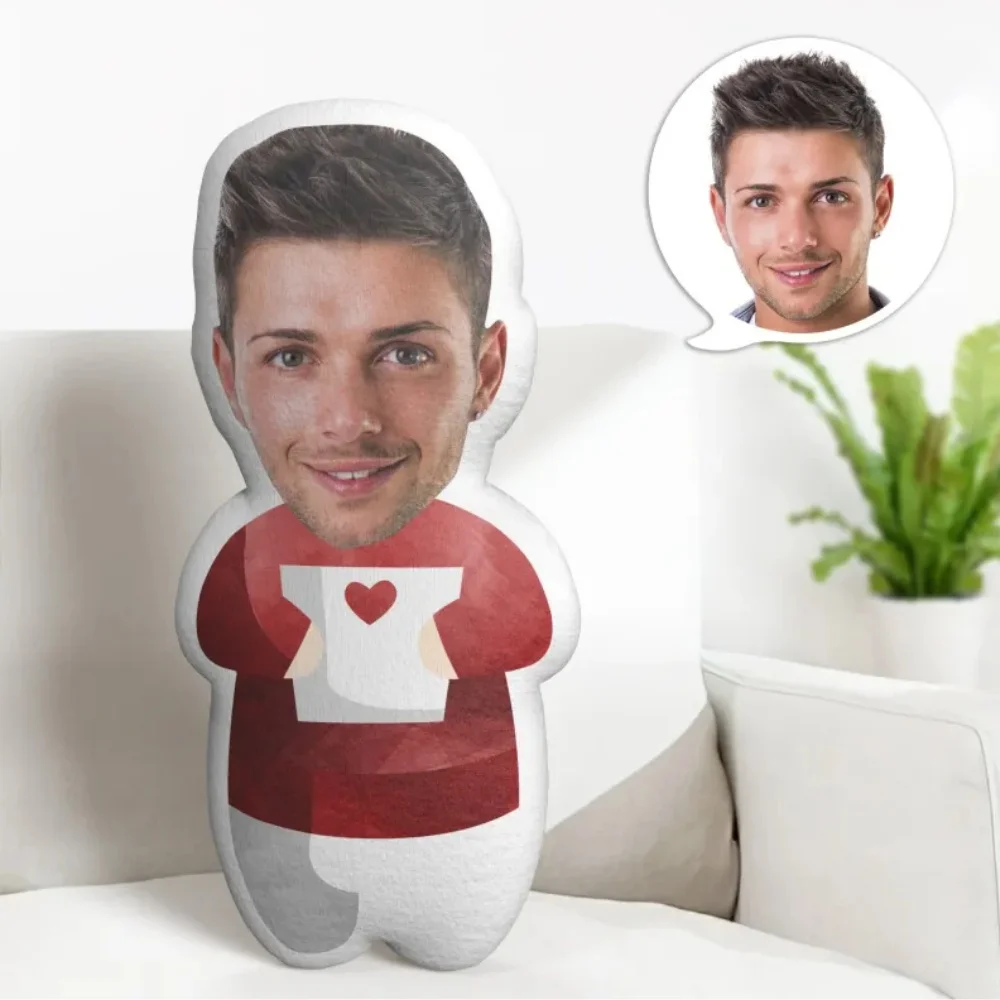 

Customized photo plush pillow personalized "I Love You" gift, made of soft polyester fiber fabric that can only be hand washed,
