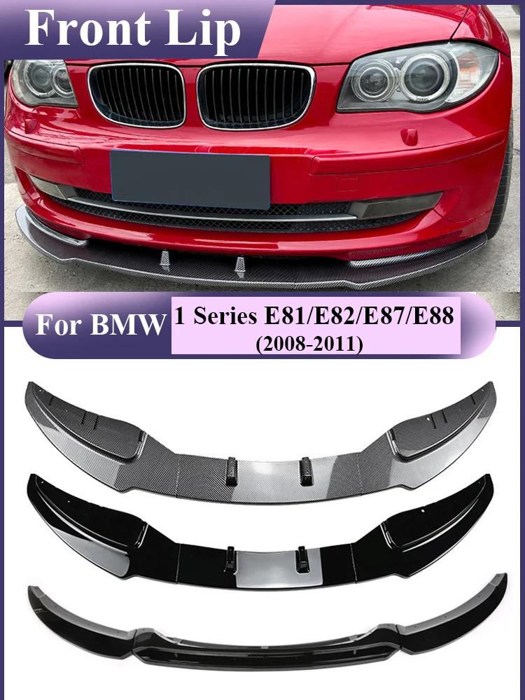 Front Bumper Lip Diffuser Spiltter Gloss Black MP Front Skrit For BMW 1 Series E81 E82 E87 E88 LCI 2008-2011 Carbon Fiber