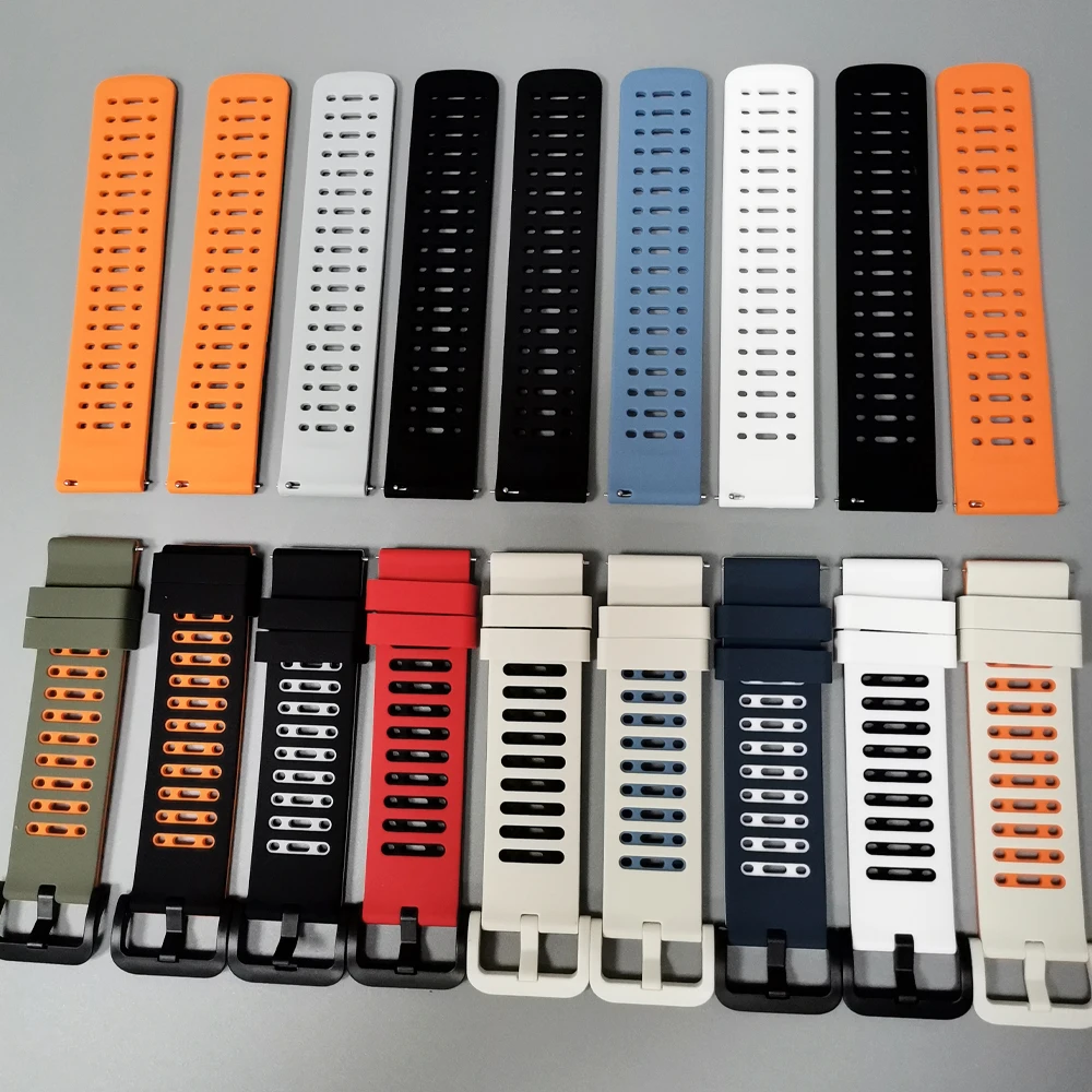 22mm Silicone Watch Strap For Huami Amazfit Active Max 48mm Replacement Bands Amazfit Bip 6 5 GTR4 BALANCE 2 Breathable Bracelet