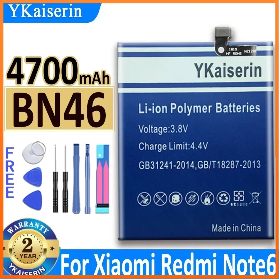 

Аккумулятор YKaiserin BN46 4700 мАч для Xiaomi Redmi Note 8 Note 8T Note 8 для Redmi 7 Redmi7 Note 6 Note 6 Гарантийная батарея