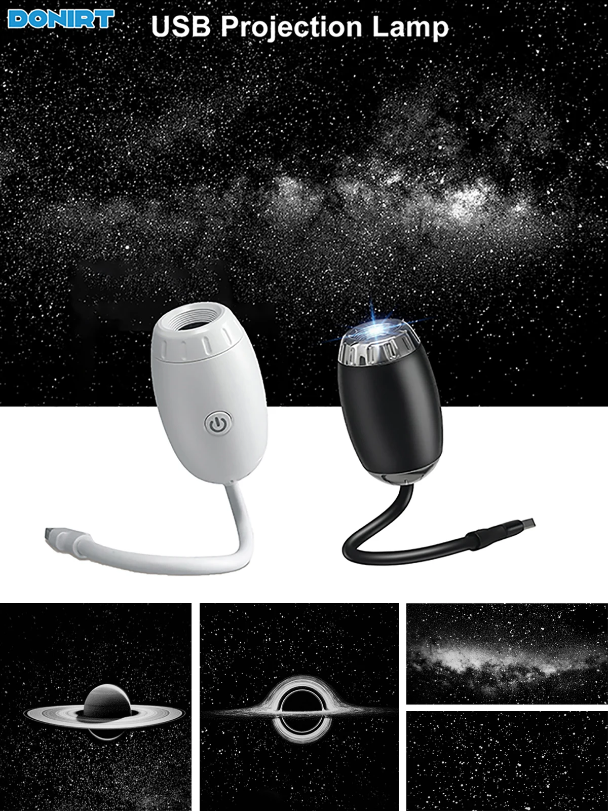 Lampu Proyektor USB Galaxy Lampu Ambient Atap Mobil Fokus Dapat Disesuaikan Lampu Proyeksi Suasana Mobil Lampu Malam Bintang Romantis untuk Ruangan