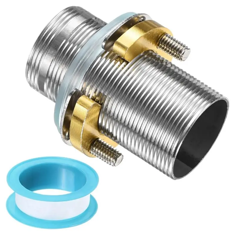 A64Z Stainless Steel Pipe Faucet Extension Fitting Kit,With Lock Nut, Nut And Washer Accessories Included