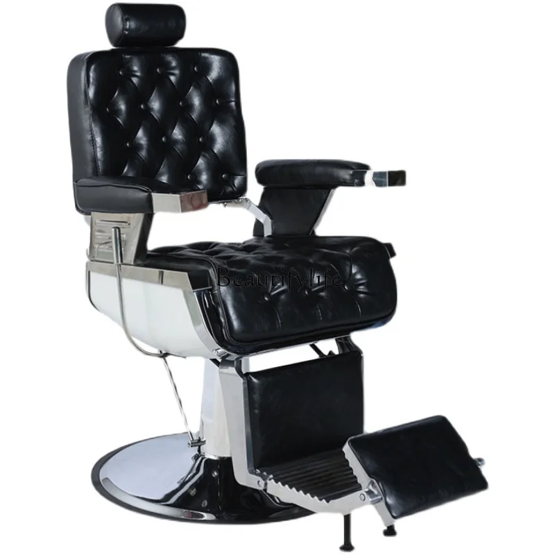 

High-End Luxury Retro New Hair Care Chair Antique Oil Head Reclining Men's Shaving Barber Chair