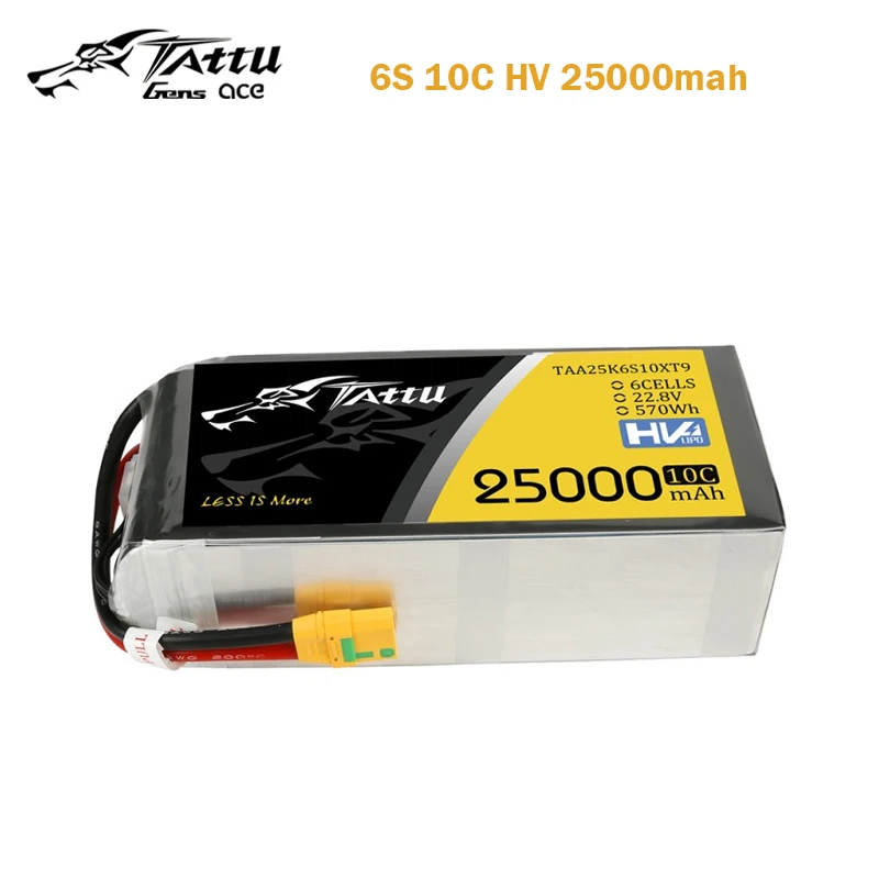 Tattu 25000mAh 22.8V 10C 6S1P Lipo Battery Pack With XT90-S