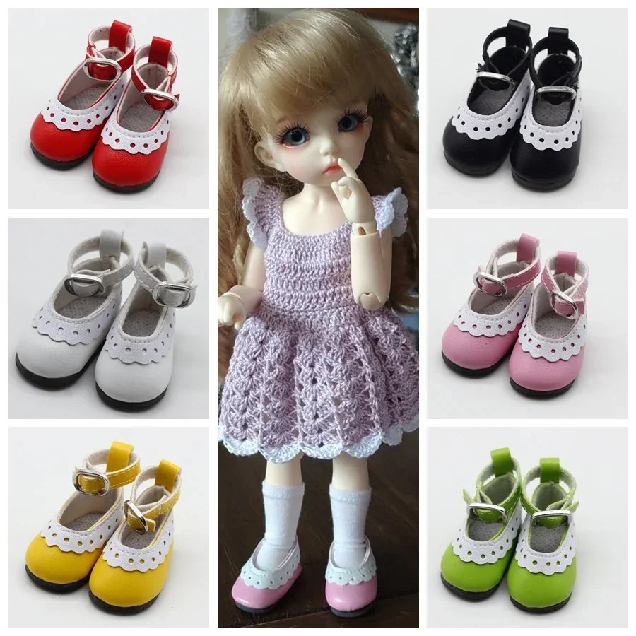 

8 Colors Fashion 4.5*2.1cm PU Leather Cute Doll Shoes For 1/6 Bjd Doll Dress Up Mini Shoes Doll Toy Blyth Accessories