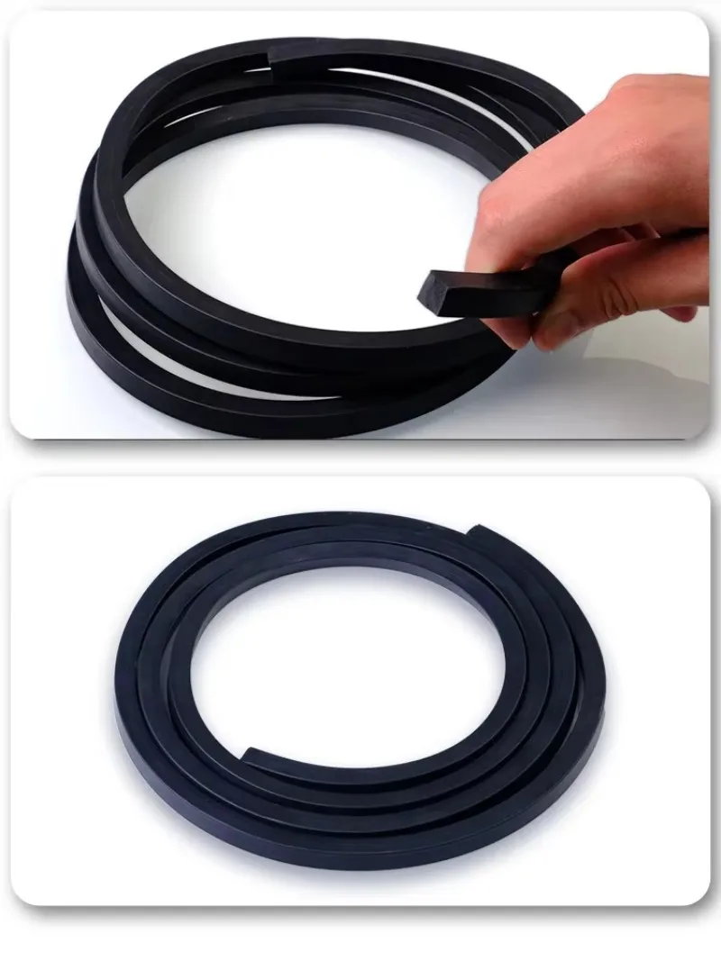 4mm 5mm 6mm 7mm 8mm Square Fluorine Rubber Strip Black Chemical Resist High Temp Oil Fluororubber Cord Seal FKM Sealing Strips