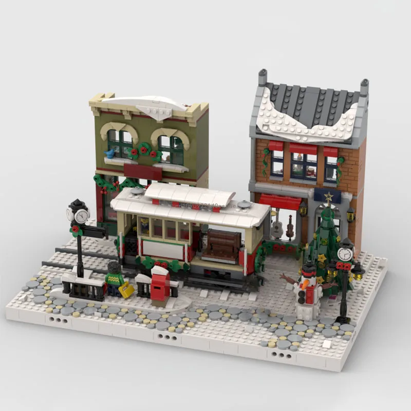 new Moc Winter Village - Display for Set Model DIY Building Blocks Bricks Toys for Kids Gifts Christmas Decorations