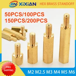 Hex Brass Standoff Pillar Column Screw For PCB Support Motherboard Spacer Computer Circuit Board Rack Stud M2 M2.5 M3 M4 M5 M6