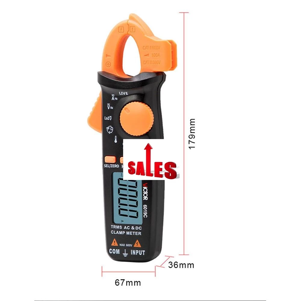 

VICTOR 6019C handheld auto range True RMS ac dc clamp digital multimeter with low impedance measurement electrical instruments