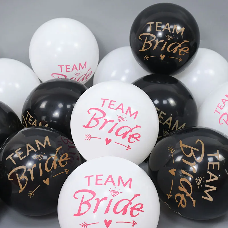 

10pcs Team Bride Latex Balloons Bachelorette Party Bridal Shower Bride To Be Air Balloon Decorations Wedding Engagement Supplies