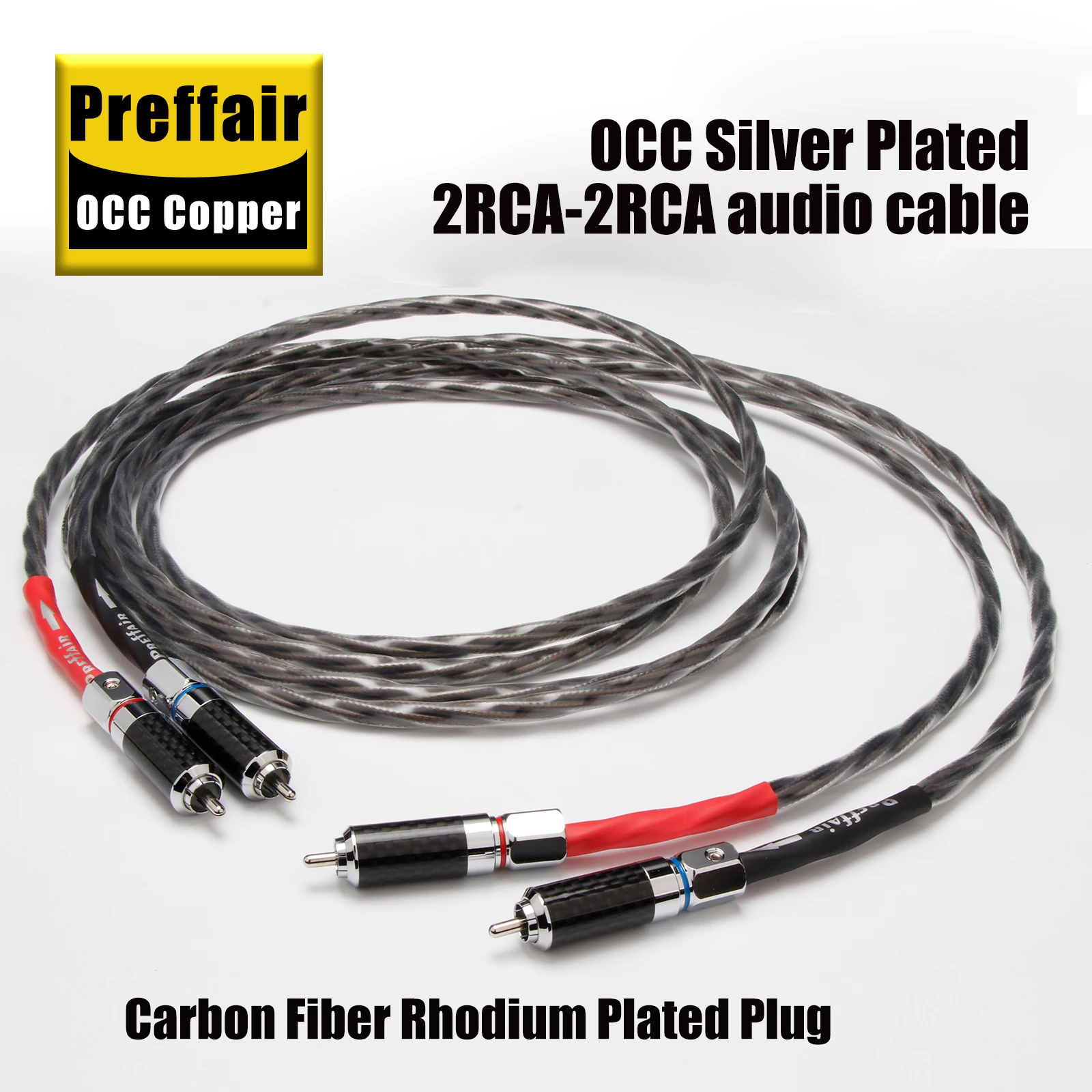Paar RCA-Kabel 7n OCC versilbertes XLR-Kabel Verbindungskabel mit Kohlefaser-Rhodium-Steckern – Detail 4