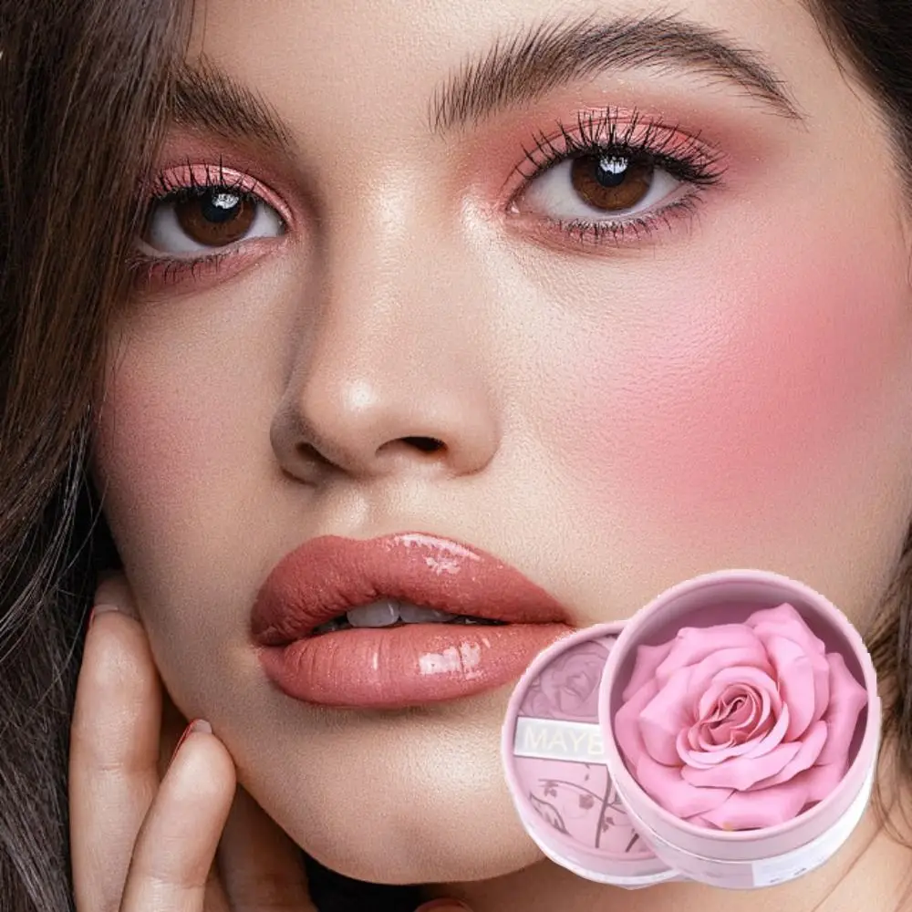 

Creative 3D Rose Powder Blusher Matte Finish Waterproof Matte Blush Blendable Long-lasting Blush Palette Everyday Use