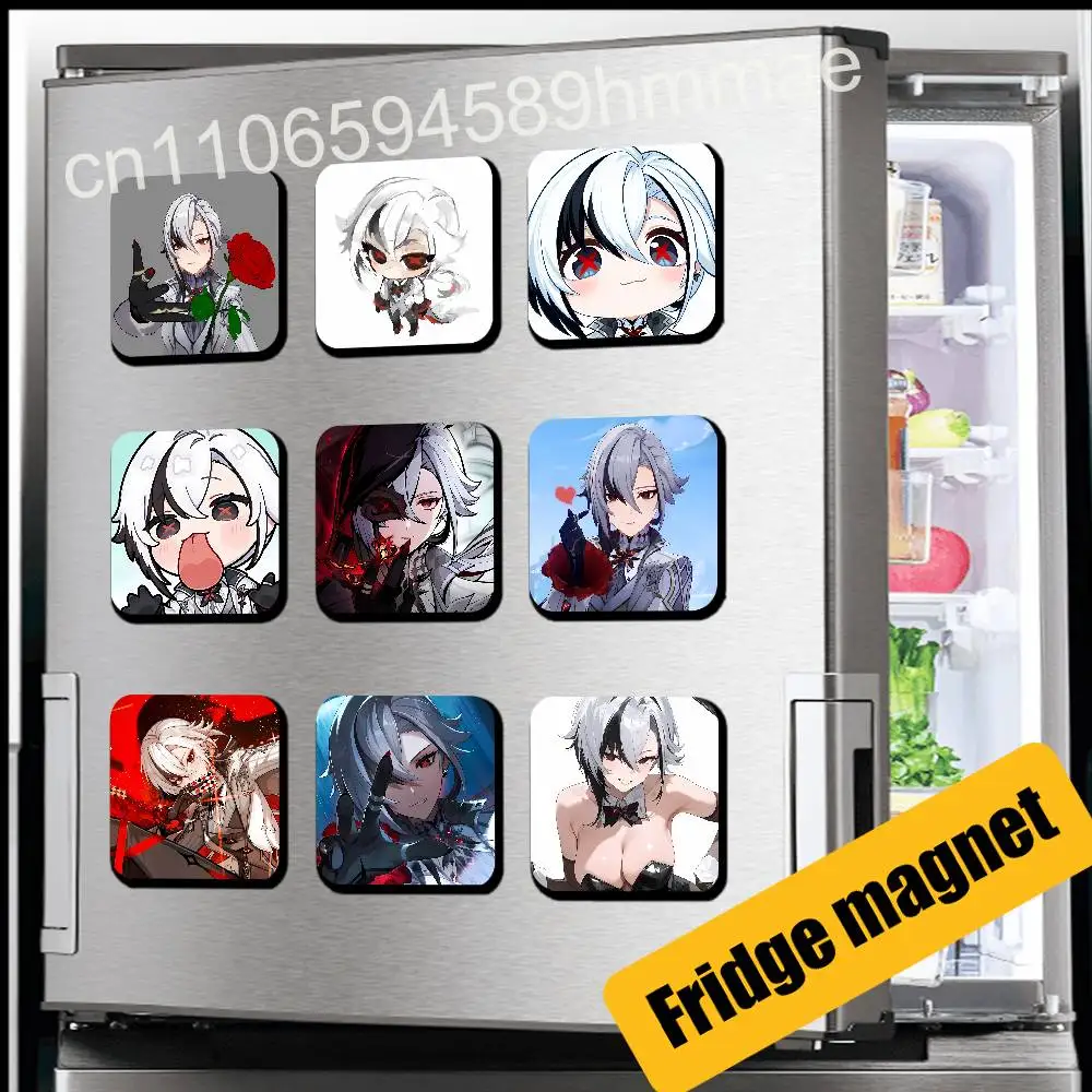 

Genshin Impact Arlecchino Fridge Magnets Freezer Refrigerator Card Cover Metal Cabinet Magnetic Home