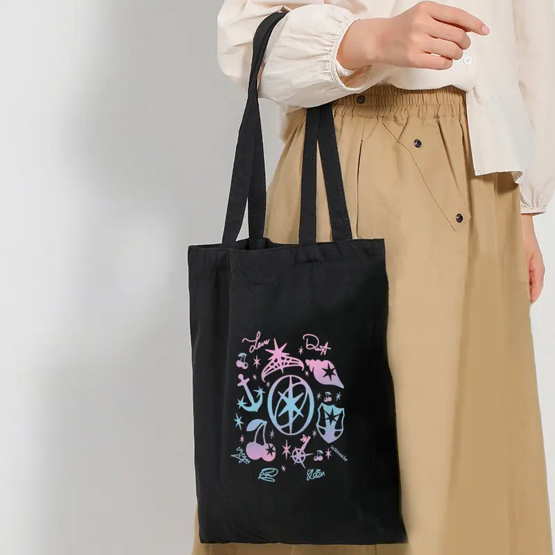 Women Large Capacity Tote Bag Multi Functional Travel Bags Fashion Shopping Bags Q Version Kpop Fan GiftsKatseye World Tour