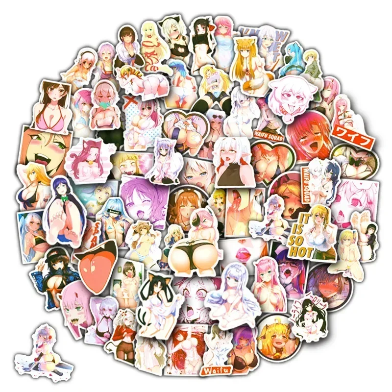 100pcs Two-dimensional Anime Bunny Girl Sexy Maid Loli Comic Stickers