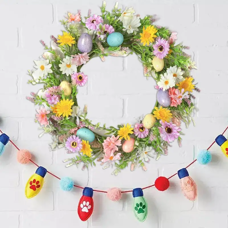 Easter Egg Wreath Artificial Spring Wreath Flower Easter Wreath Farmhouse Easter Decorations With Mixed Twigs Door Wreath For