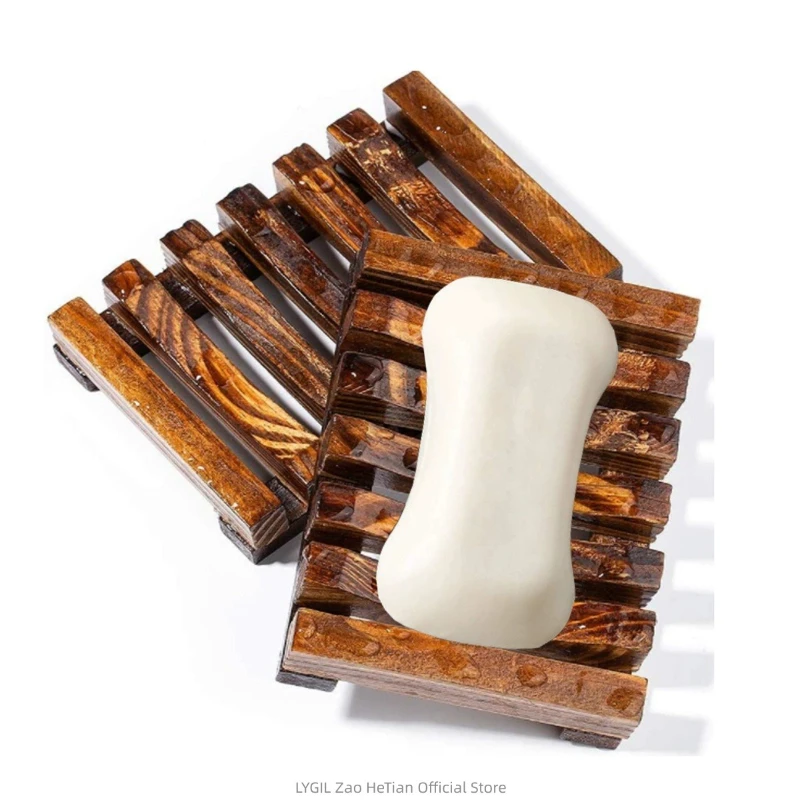 

Natural Bamboo Soap Holder Wooden Bathroom Soap Storage Rack Prevent Mildew Soap Draining Box Organizers Bathroom Accessories