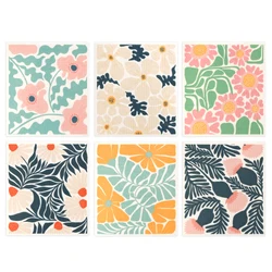 6 Pieces Swedish Kitchen Dishcloths Abstract Flower pattern wedish Reusable Absorbent Sponge Cloths Dish