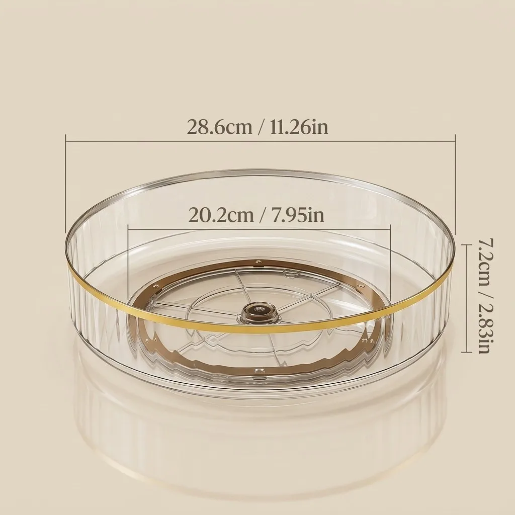 360 ° Draaibare make-up organizer, transparante plastic parfumhouder, opbergvak voor cosmetica en huidverzorging, verwijderbare plank voor badkamermeubel.