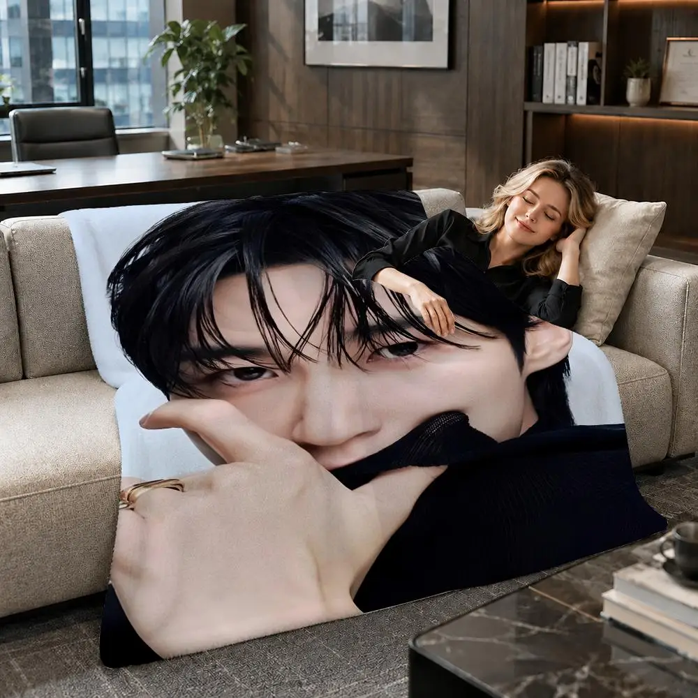 Actor Korean Drama Byun Woo-seok Throw Soft Warm Flannel Throw Blanket for Sofa Bed Office Home Holiday Gift All Season
