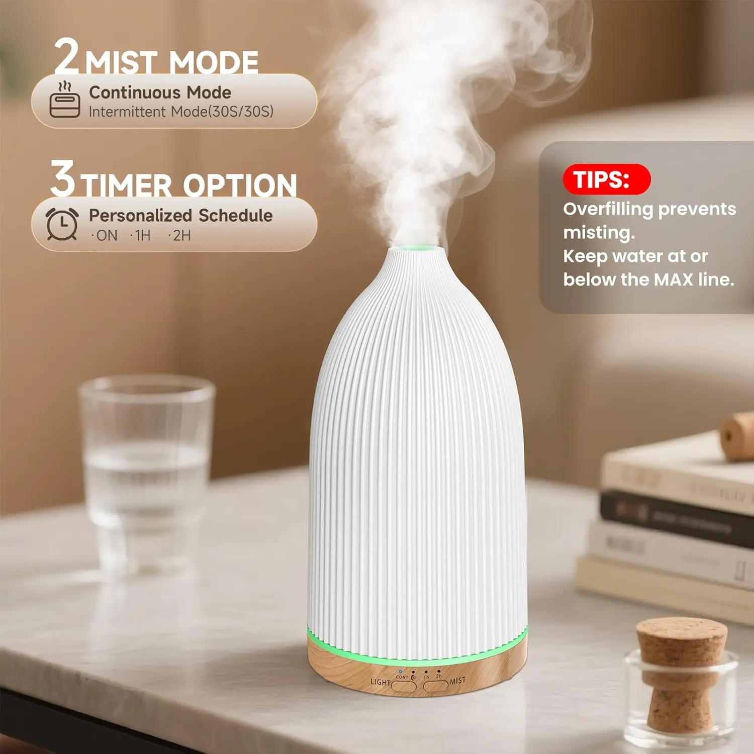 2026 New Upgrade 100ML Essential Oil Diffusers For Home With 7 LED Color Changing Lights, Timer & Auto-Off Ultrasonic Ar