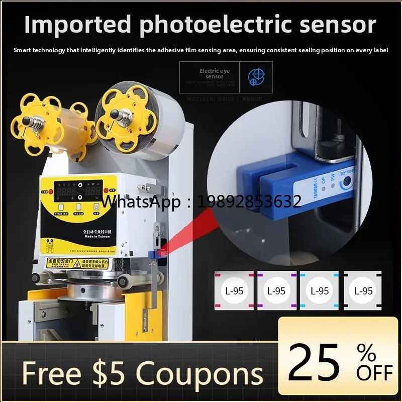 

zz Sealing Machine for Milk Tea Commercial Fully Automatic Soy Milk Beverage Milk Tea Shop Equipment Cup Sealing Machine