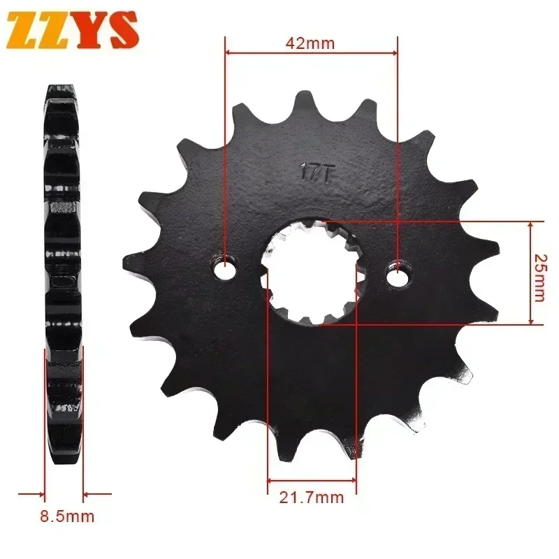 530 17T Tooth Motorcycle Front Sprocket Gear Star Cam Pinion Freewheel For Yamaha Road FZS600 SP Fazer FZS 600 FZS600S FZS600SP