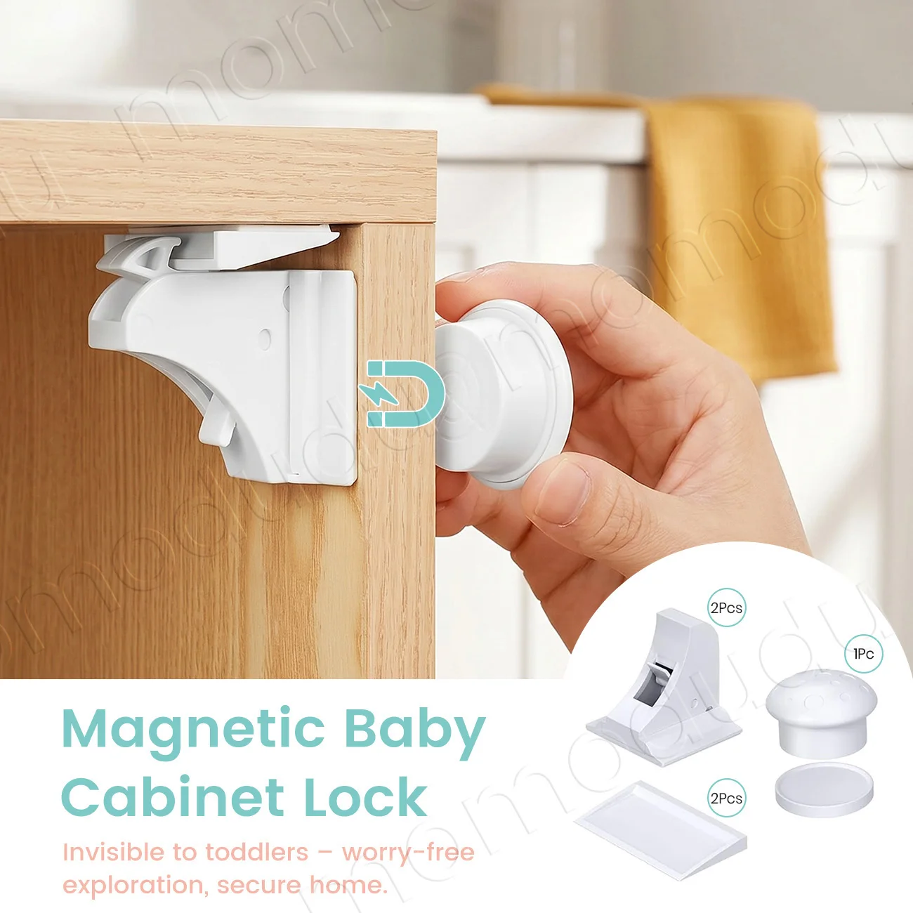 

New Style Baby Safety Lock Magnetic Cabinet Locks Baby Proofing Drawer Cabinet Safety Accessories Self-adhesive Fixed