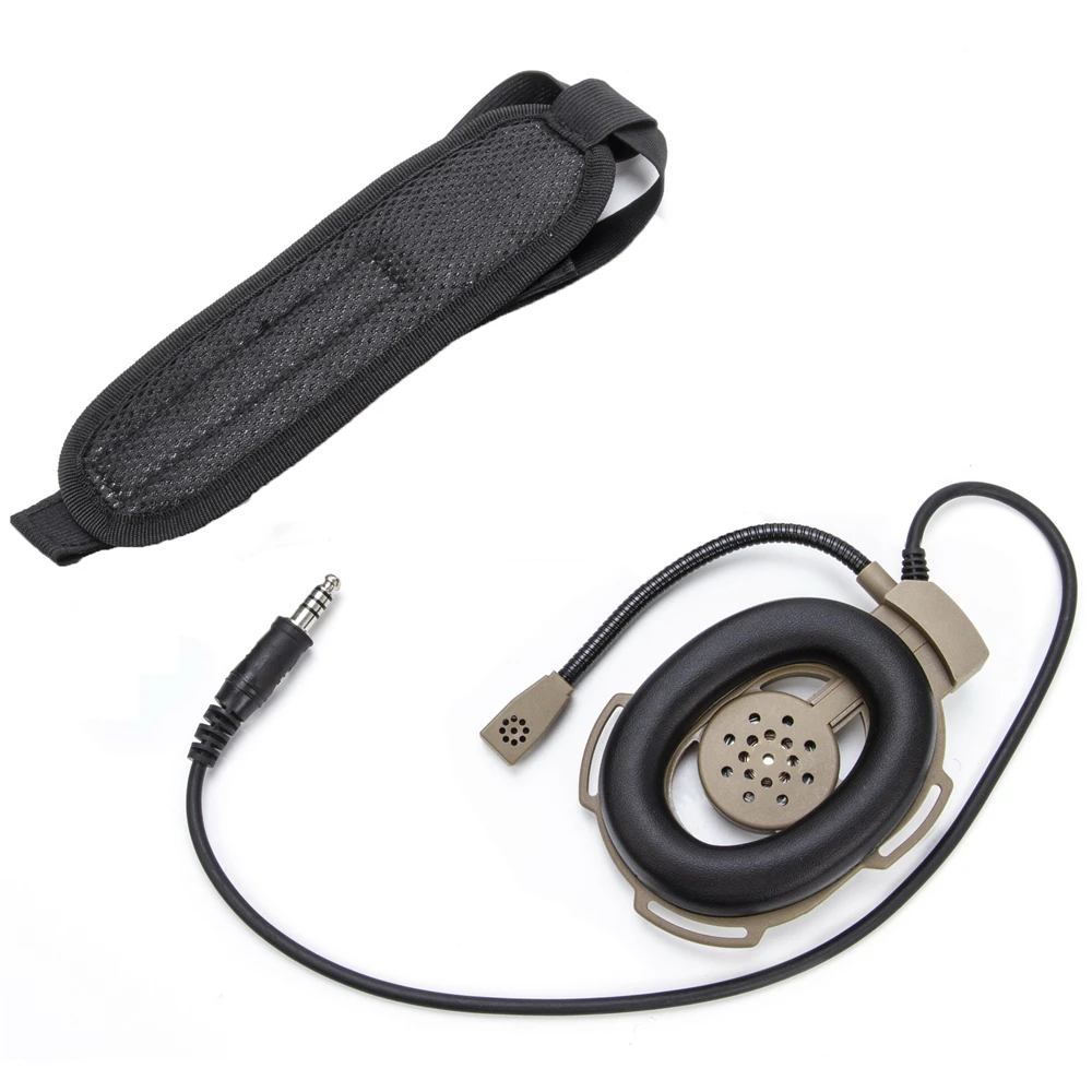 Brown HD01 for Tactical Bowman Elite II Radio Headset Earpiece Microphone For Two Way Radio walkie talkie