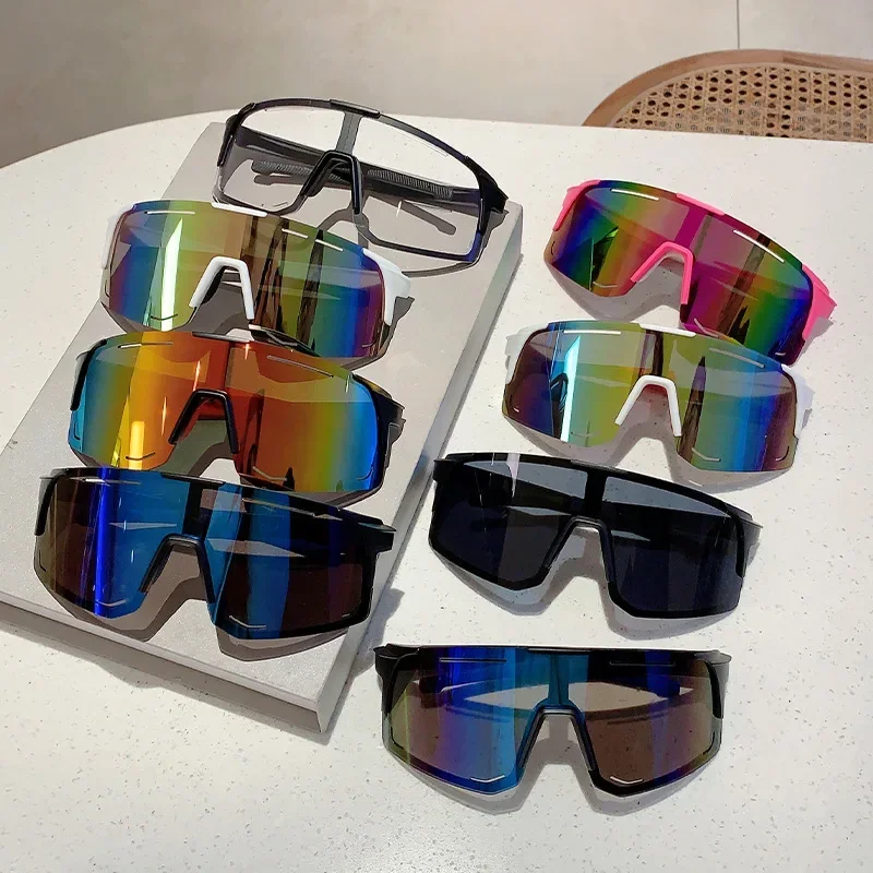 المتضخم الرياضة حملق النظارات الشمسية النساء للرجال العلامة التجارية الفاخرة مصمم نظارات شمسية خمر فاسق التزلج الدراجات يندبروف النظارات #6