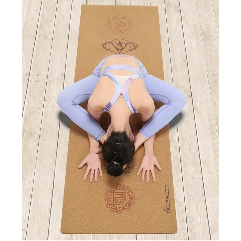 1-5 مم صديقة للبيئة الفلين TPE اليوغا حصيرة المعاد تدويرها عدم الانزلاق المطبوعة اللياقة البدنية حصيرة