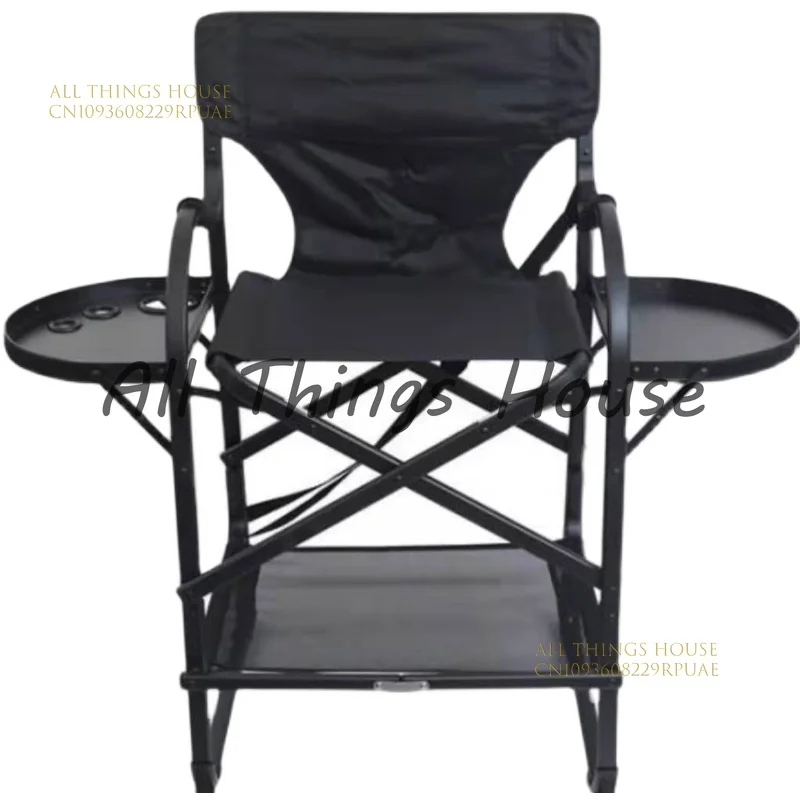 

Summer new model aluminum-made high-legged black folding makeup chair, suitable for outdoor camping and portable use