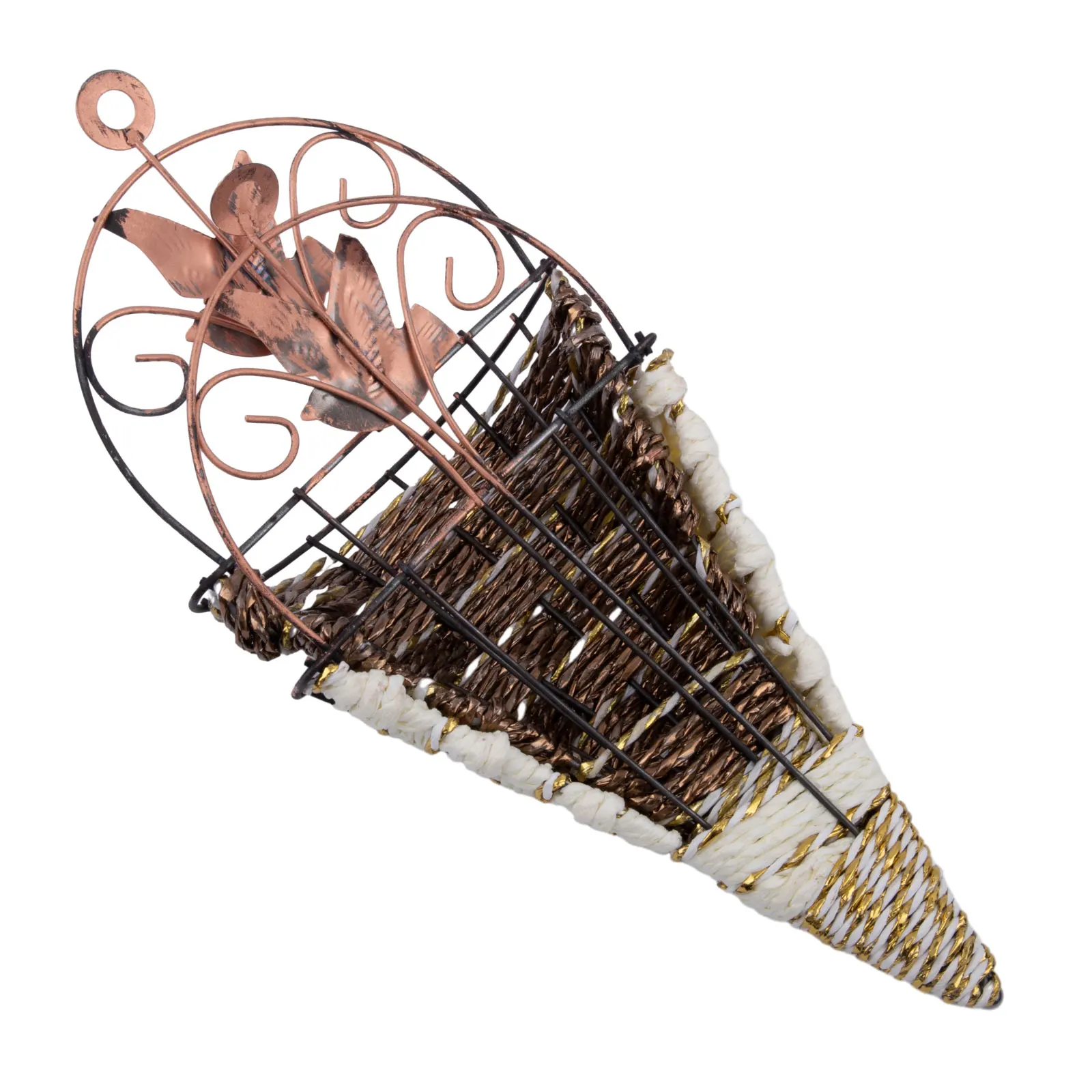 Natural Wicker 2pcs Hanging Plant Pot Holders for Wall Mounting Suitable for Indoor Outdoor Garden Balcony Decor