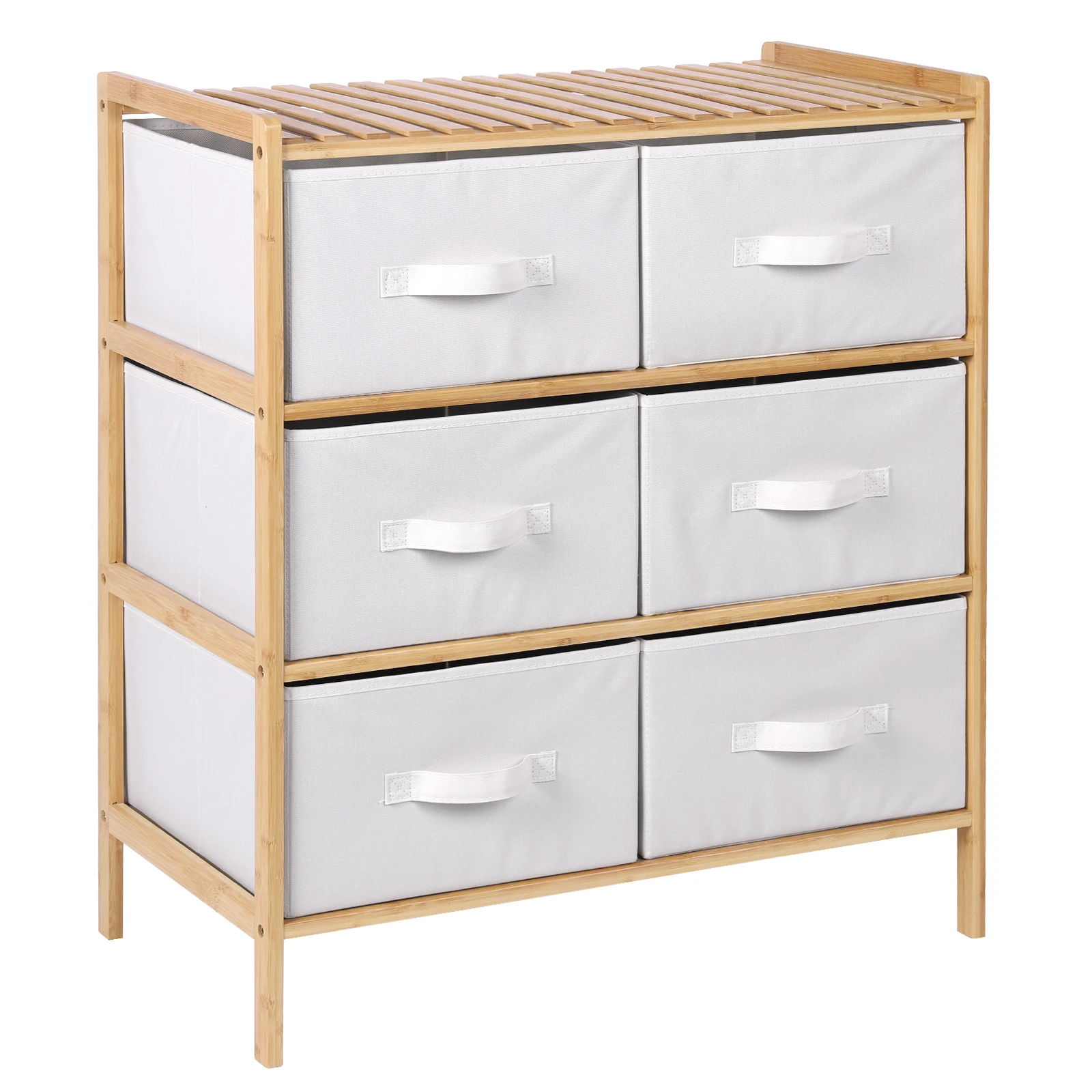 

Бамбуковая аккуратная коробка, выдвижная коробка для хранения одежды с 6 корзинами, органайзер для мелочей, многофункциональная полка для гостиной, спальни