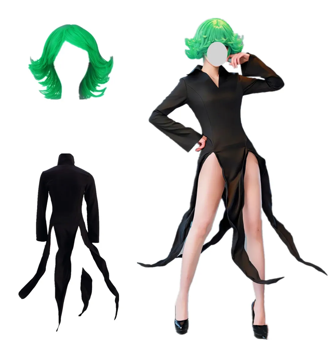 

US Size Women's Anime Tatsumaki Cosplay Black Skirt Party Outfit Halloween Costume