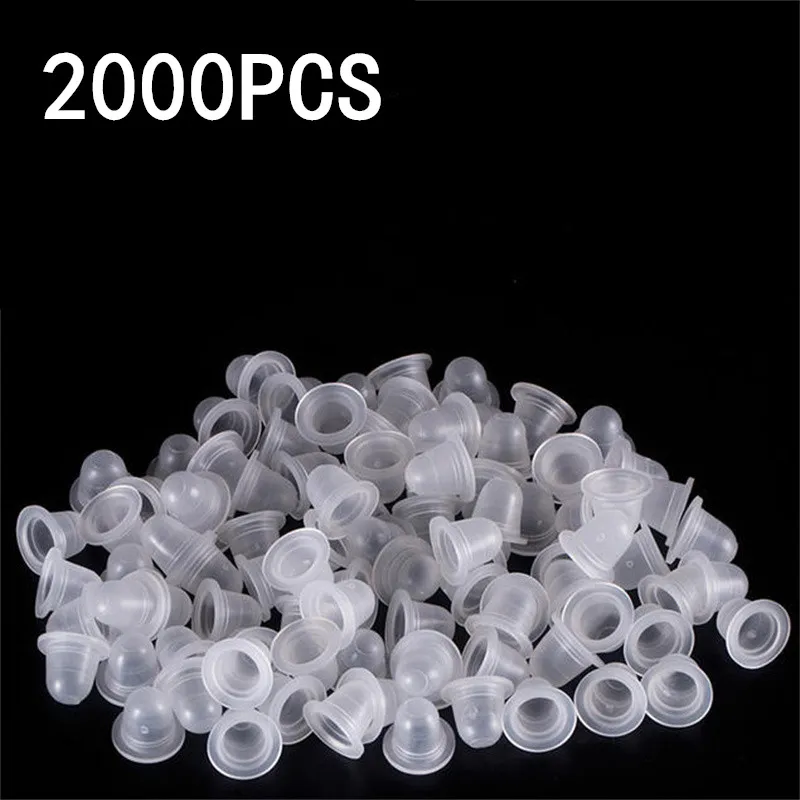 Bulk Pack Disposable Silicone Tattoo Ink Cup Caps 100/500/2000pcs Pigment Holder Container Tattoo Ink Caps Holder Essential Tatt