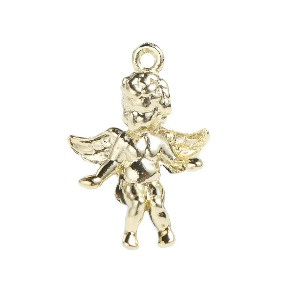 2Pcs/set Mini Angel Wings Miniatures Handmade Electroplating Cupid Single Pendant 3D Cute DIY Cupid Necklace Accessories