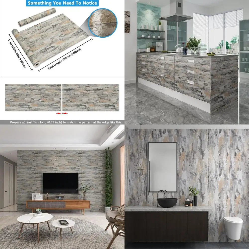 

Контактная пленка с текстурой бетона 24x70.8 мм, толстая, самоклеящаяся — обои для стен и столешниц