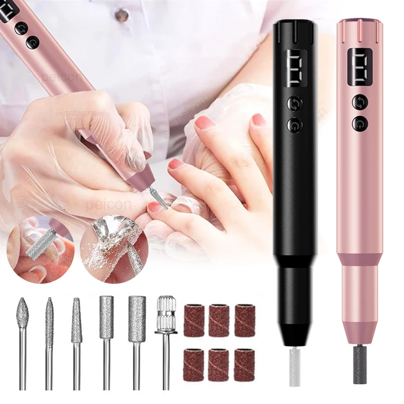 

Electric Nail Drill Machine Nail Polisher Electric Nail Sander for Manicure Pedicure USB Rechargeable Portable Drill for Nails