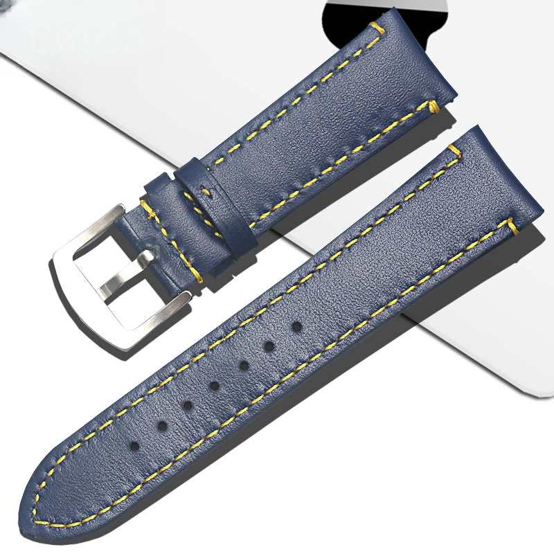 Genuine Leather Watch Strap for Citizen Strap Blue Angel At8020 Air Eagle Jy8078 Watch Band Accessories 23mm Blue Wristband