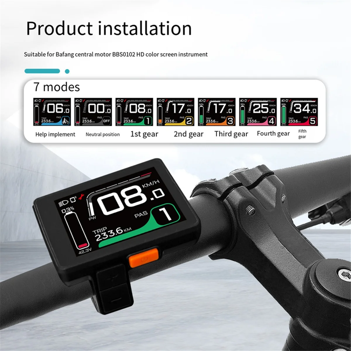 Electric Bike LCD Display DZ50 Display Color Display for BaFang BBS01 BBS02 BBSHD Mid Motor