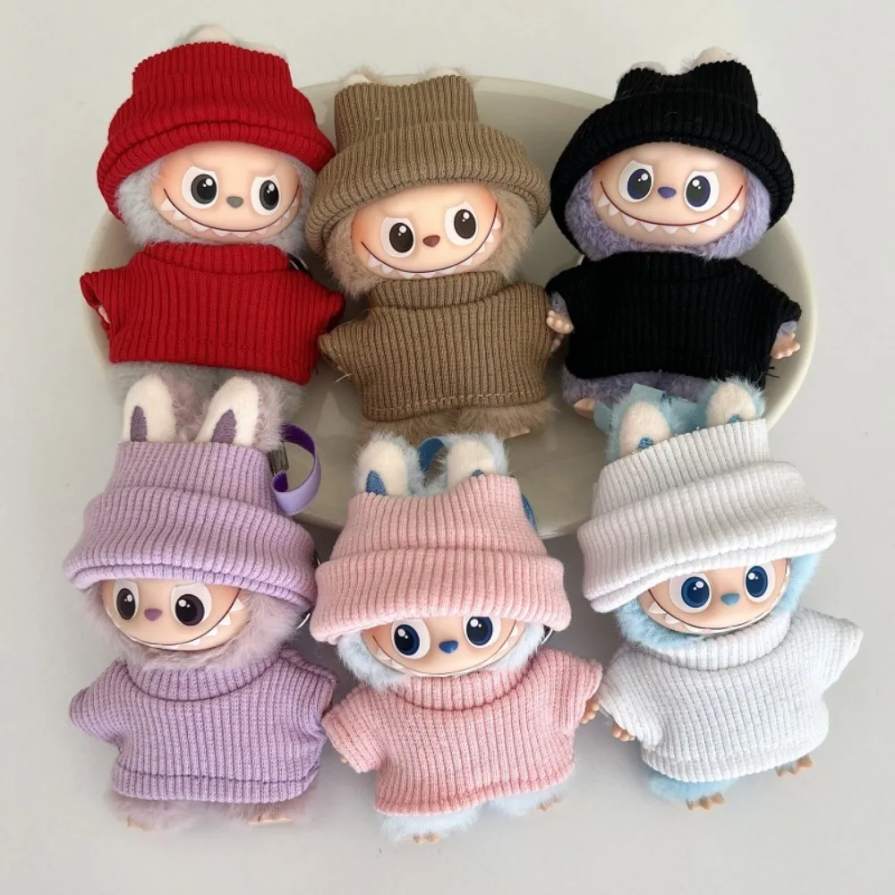 

Для 10 см кукла Лабубу, одежда, шляпа, свитер, наряд, аксессуары для куклы, вечерние, сменное платье, игра, сделай сам, подарочные игрушки