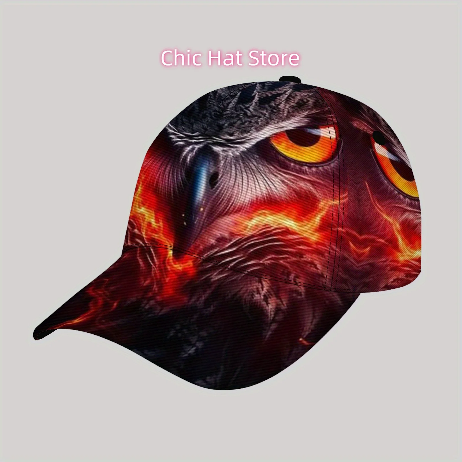 Men's Baseball Cap Hat - Adjustable Strap, Bold Owl Eyes Design, Lightweight Breathable for Outdoor, Beach, Fishing, Casual - Bi