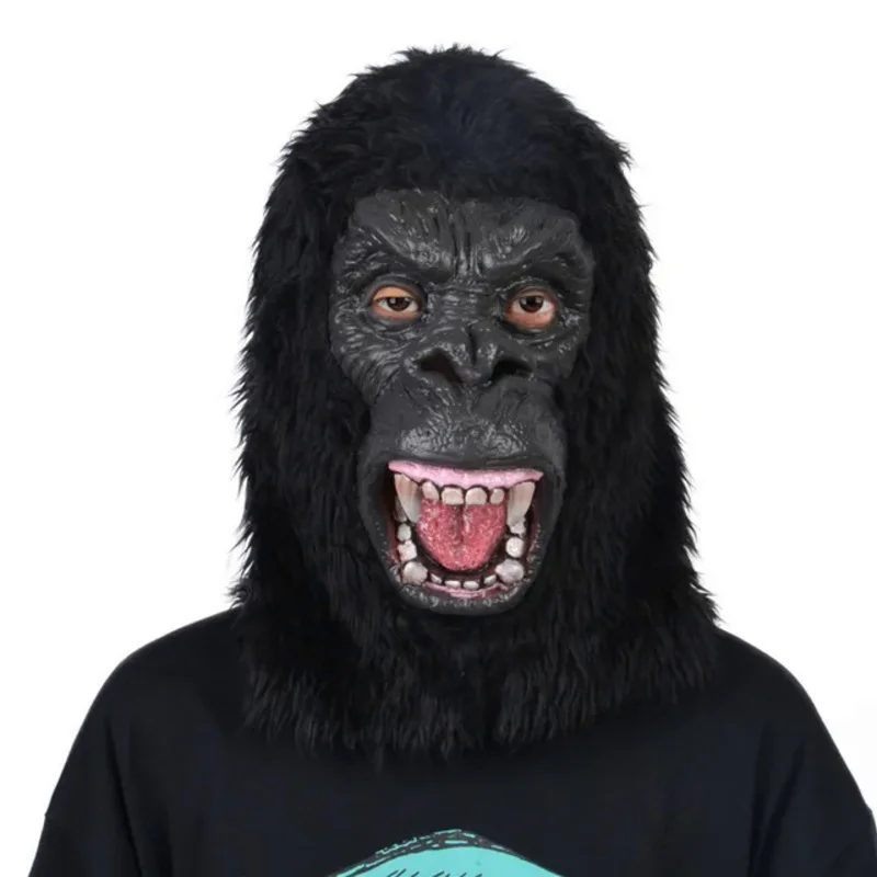 King Kong Planet of The Apes Gorilla Mask Hood Monkey Latex Animals Masks Blood Scary Halloween Animal Adult Monkey Head Mask