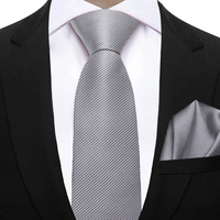 Men's Solid Color 2pcs Tie Set Black Red Blue Narrower Wedding Necktie Handky Gift For Men Fashion Designer Business Party Ties