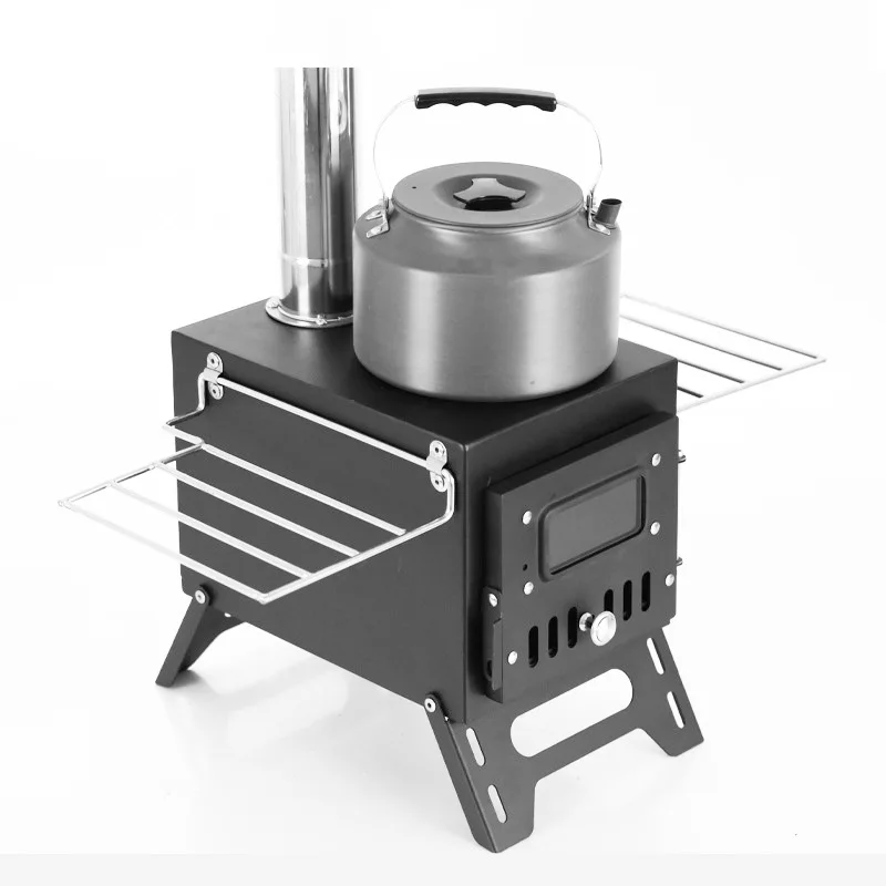 

Outdoor camping tent wood stove foldable portable stainless steel wood stove heating tent stove picnic barbecue